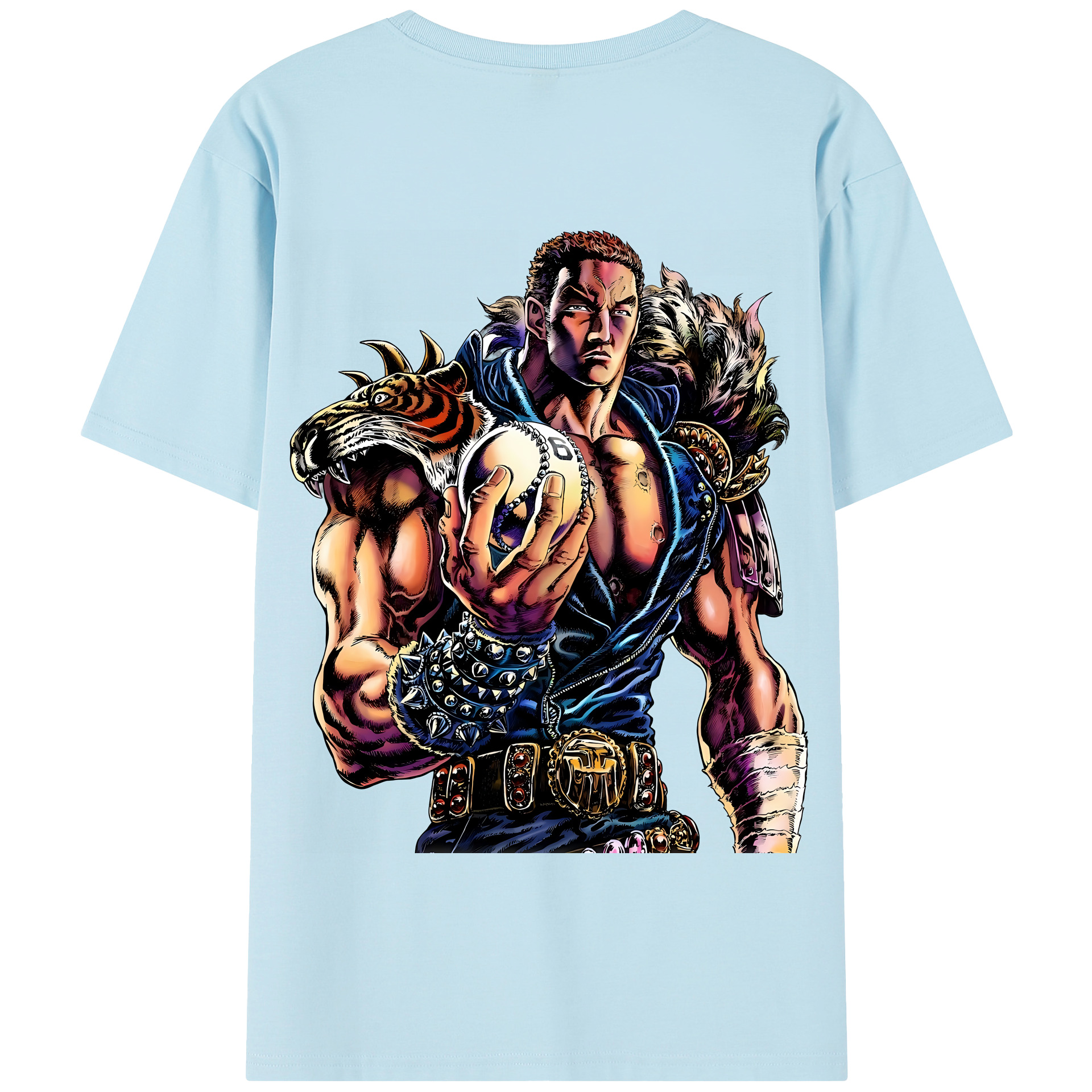 （画像用） 北斗の拳 Fist of the North Star 綿100％半袖Tシャツ（背面プリント）